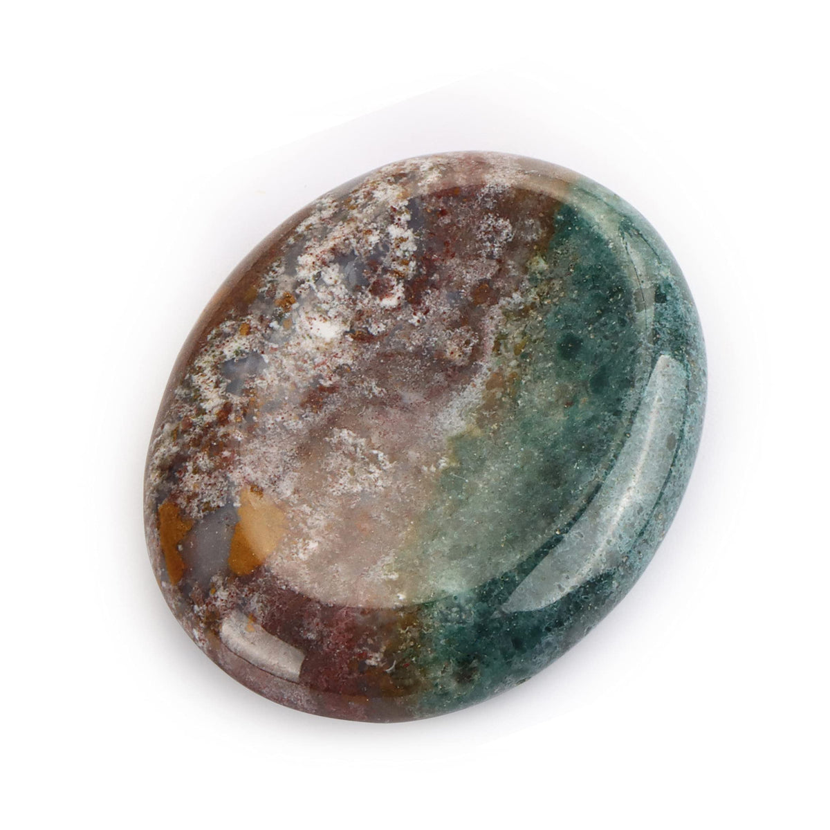 Artistone 2.0" Ocean Jasper Crystal Thumb Worry Stones for Anxiety,Polished Gemstone Reiki Healing Palm Chakra Stones for Meditation,Inspiration,Yoga,Stress