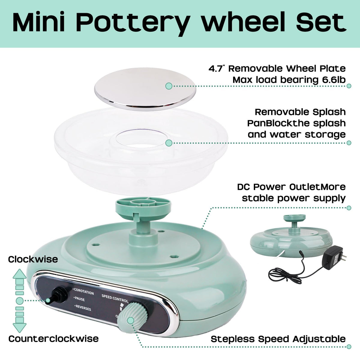Pottery Wheel,mini Pottery Wheel for Kids,Kids Pottery Wheel kit,Ages 4-8 Crafts Kits for Kids Ages 8-12,Sculpting Clay Tools & Arts Supplies Arts