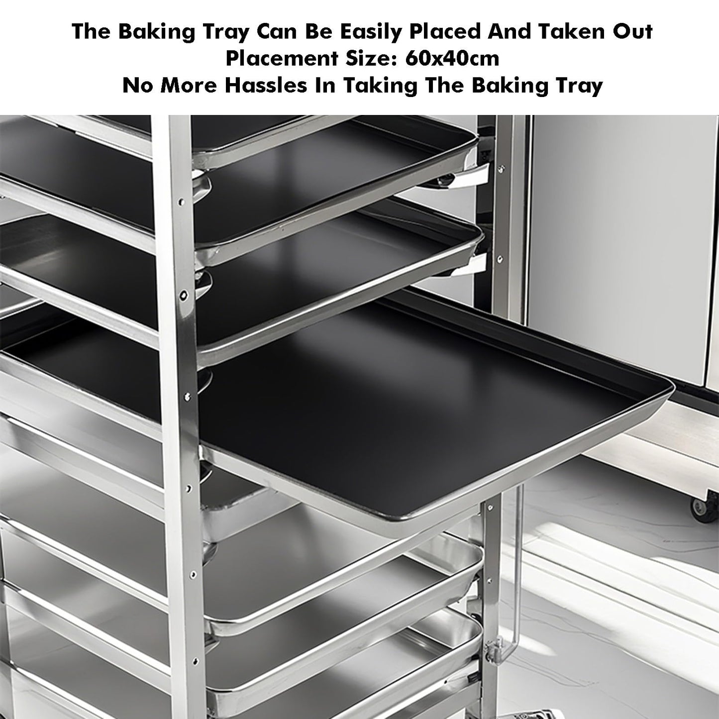 Rolling Baking Pan Speed Rack, Heavy-Duty For Bread Proofing And Storage, Suitable For Bakeries, Commercial Kitchens