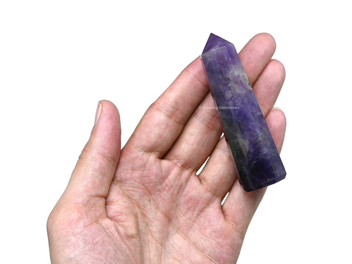 Amazing Gemstone Amethyst Crystal Towers ~ Natural Healing Crystal Point Obelisk for Reiki Healing and Crystal Grid (2" to 3" Inch)