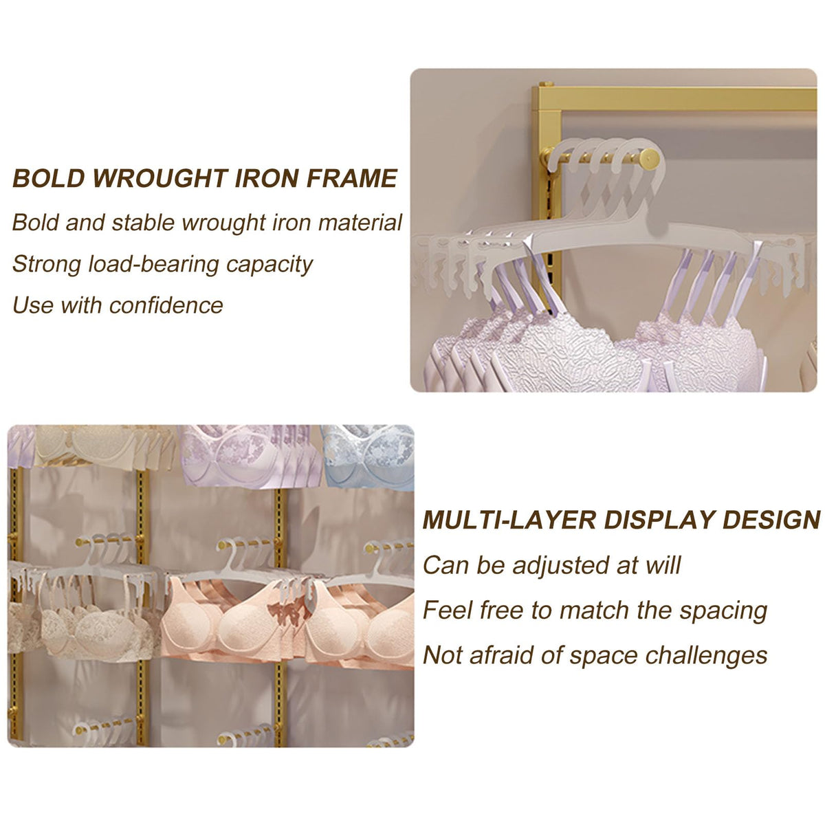 Boutique Clothing Store Garment Rack for Lingerie Display and Handbag Organization Multifunctional Underwear Bra Gloves Socks Swimsuit and Beachwear Commercial Shelves Stand