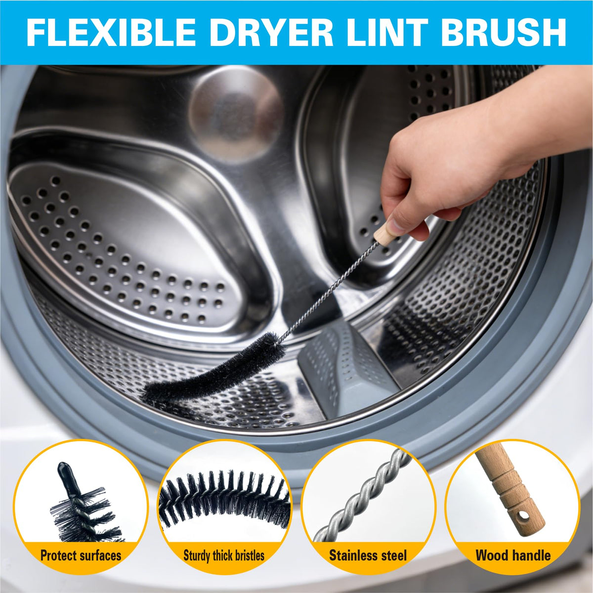 13Pcs Deep Crevice Cleaning Brush Set with Flashlight Gloves & Drain Brush - Dryer Vent Cup Lid Straw Gap Cleaning Tools Professional Cleaning Supplies