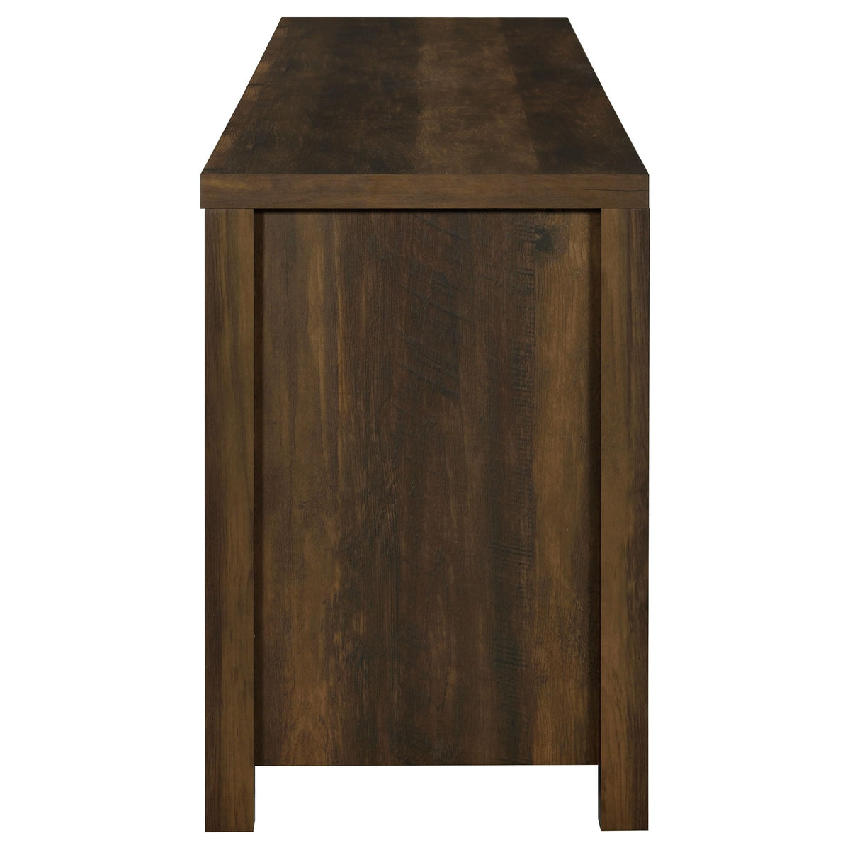 Coaster Home Furnishings - Madra - Engineered Wood - 79-Inch TV Stand with Sliding Barn Doors, 2 Open Shelves - Living Room - Dark Pine - 736273