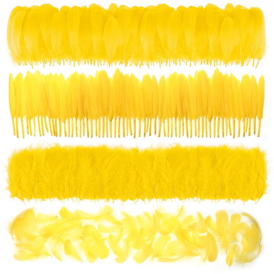 MWOOT 4 Styles Assorted Crafts Feathers (Yellow)