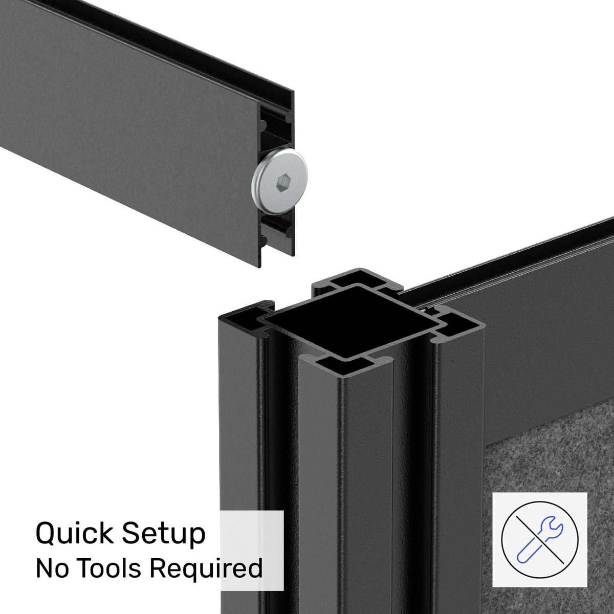 Workflow Modular Wall | Room Divider with Whiteboard, Sound Dampening, & Frosted Acrylic Panels | Expandable Office Partition for Privacy & Stability (53" x 70")