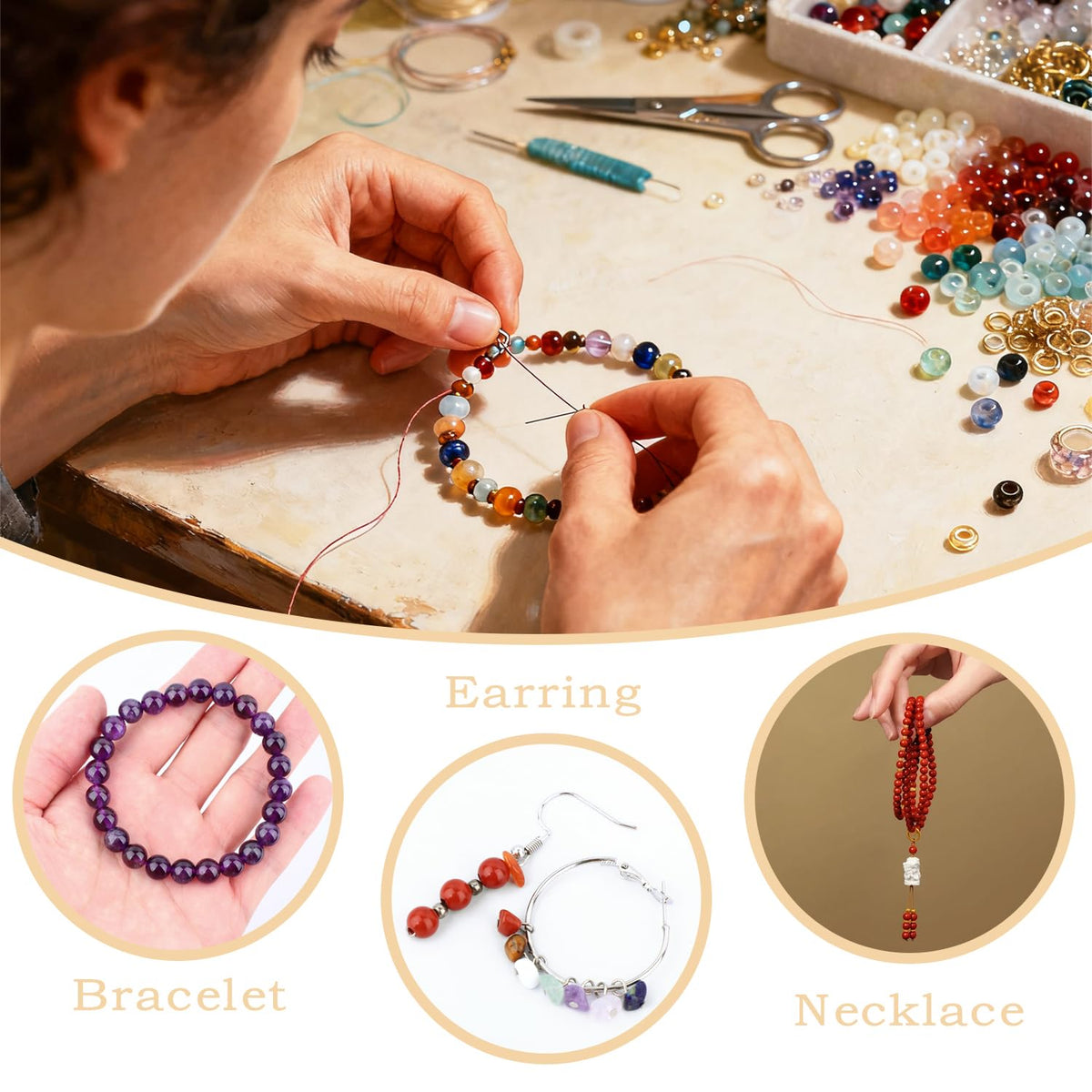 CMBYN Natural Stone Beads Round Genuine Real Stone Beading Strand Loose Gemstones DIY Smooth Bead for Bracelet Necklace Earrings Jewelry Making (Indian Agate, 8mm 45 Pieces)