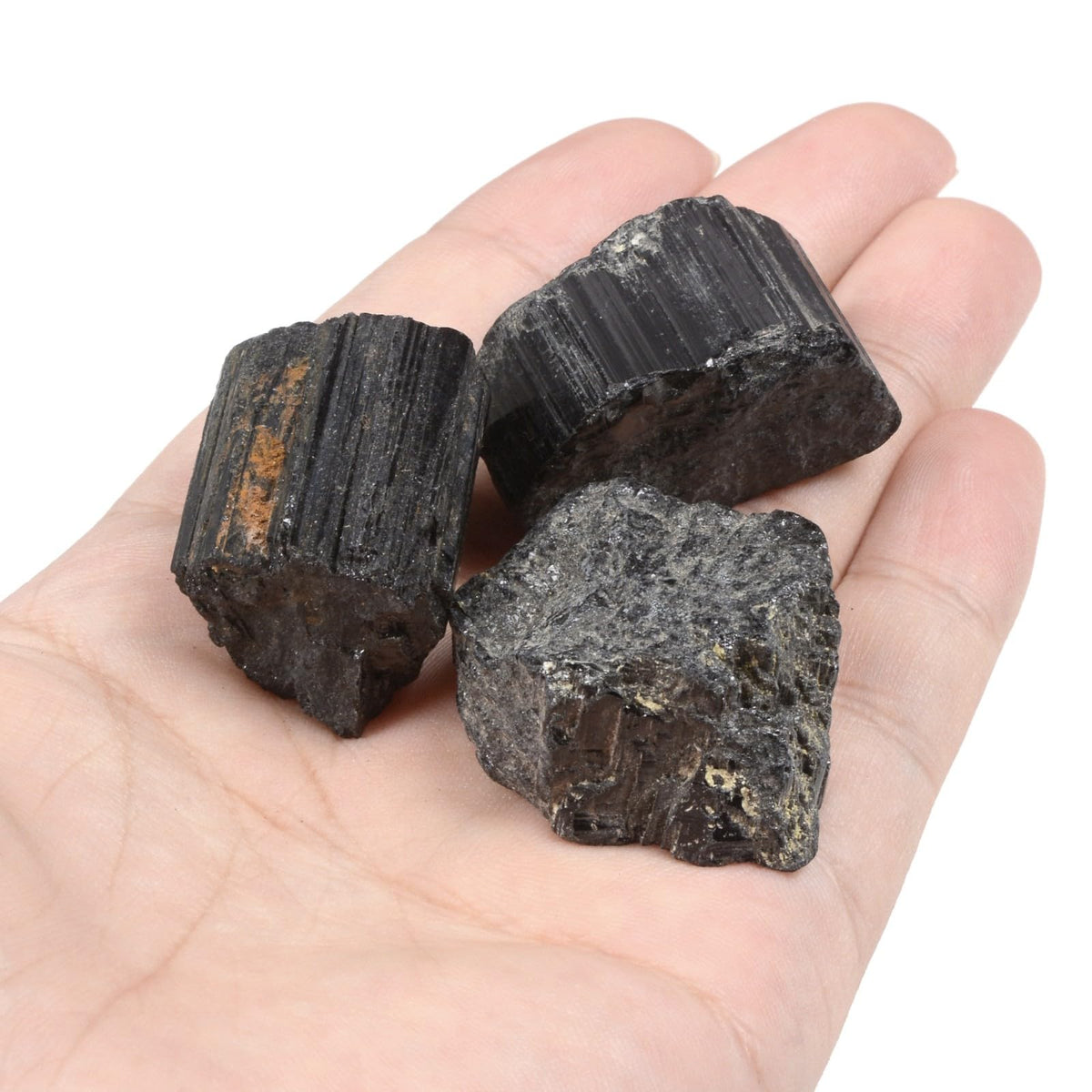 Justinstones 100 Grams Raw Black Tourmaline Tumbled Unpolished Natural Crystal Healing Pocket Stones Rock Collection