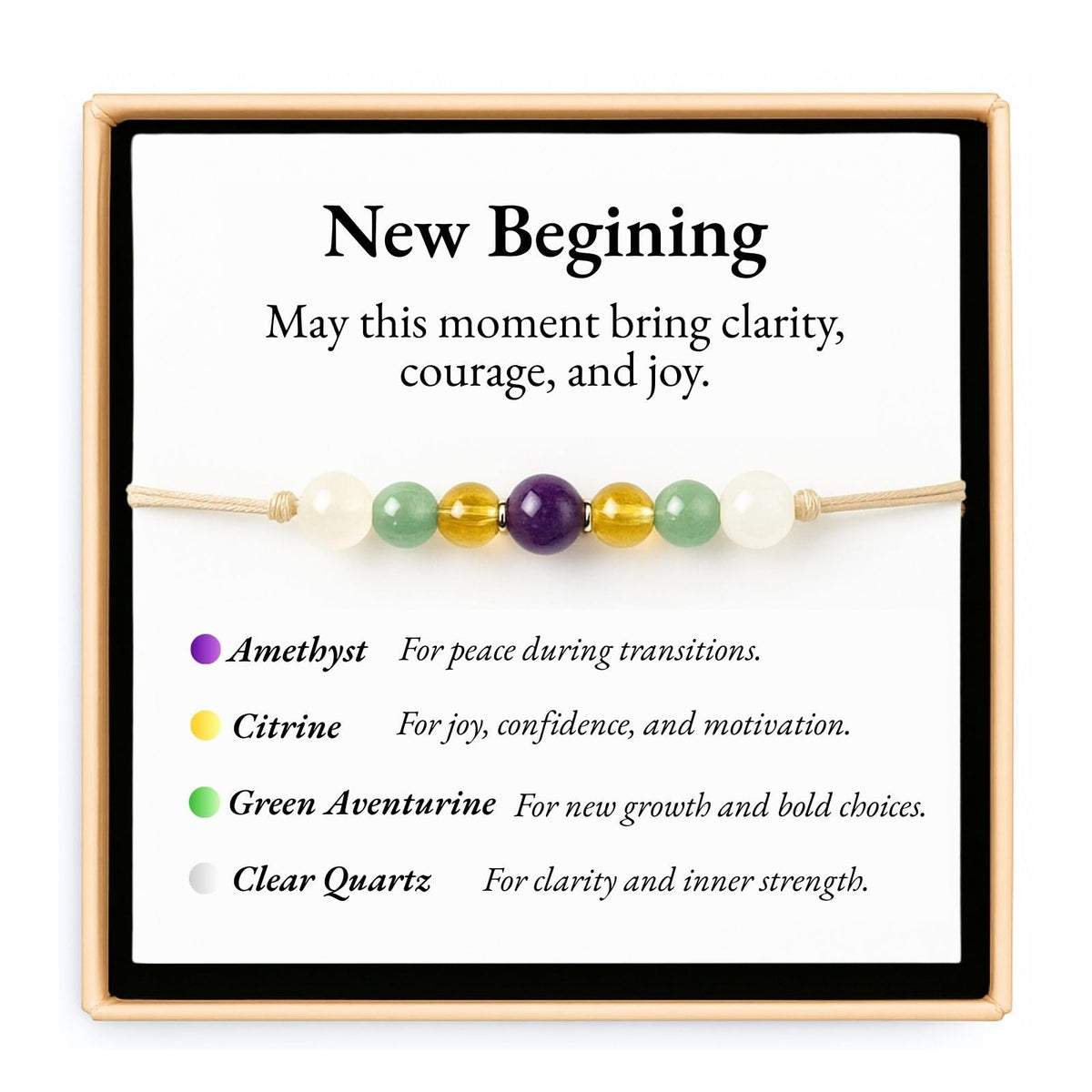 TLOEP New Chapter Crystal Bracelet – New Beginning Gift for Graduation, New Job, Career Change, or Farewell, Inspirational Jewelry for Women & Men (New Beginning)