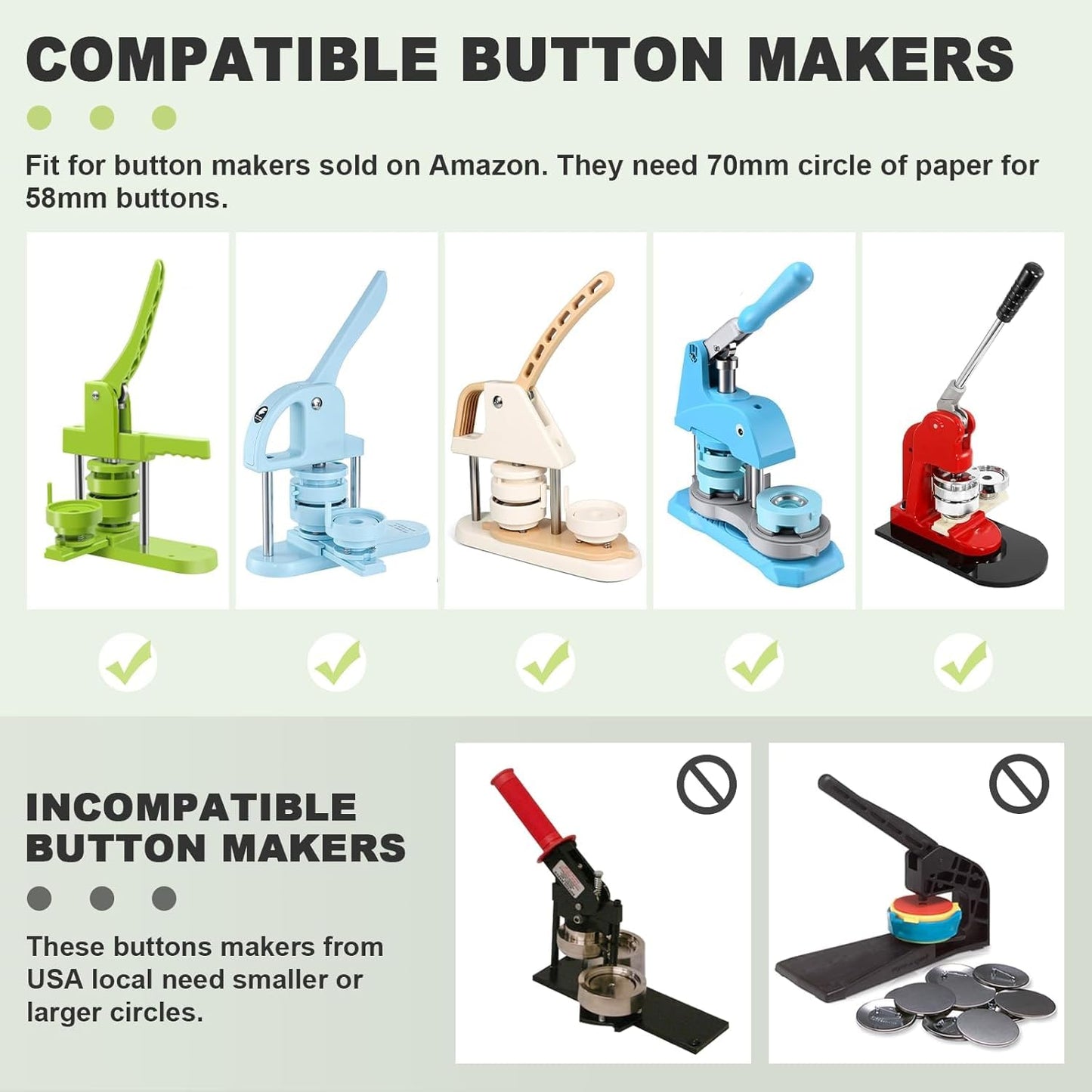 Saladulce 3" Button Paper Cutter Graphic Punch Die Cutter for 3" Badge Making, 3.386" Circle Punch Cutter Round Paper Cutter