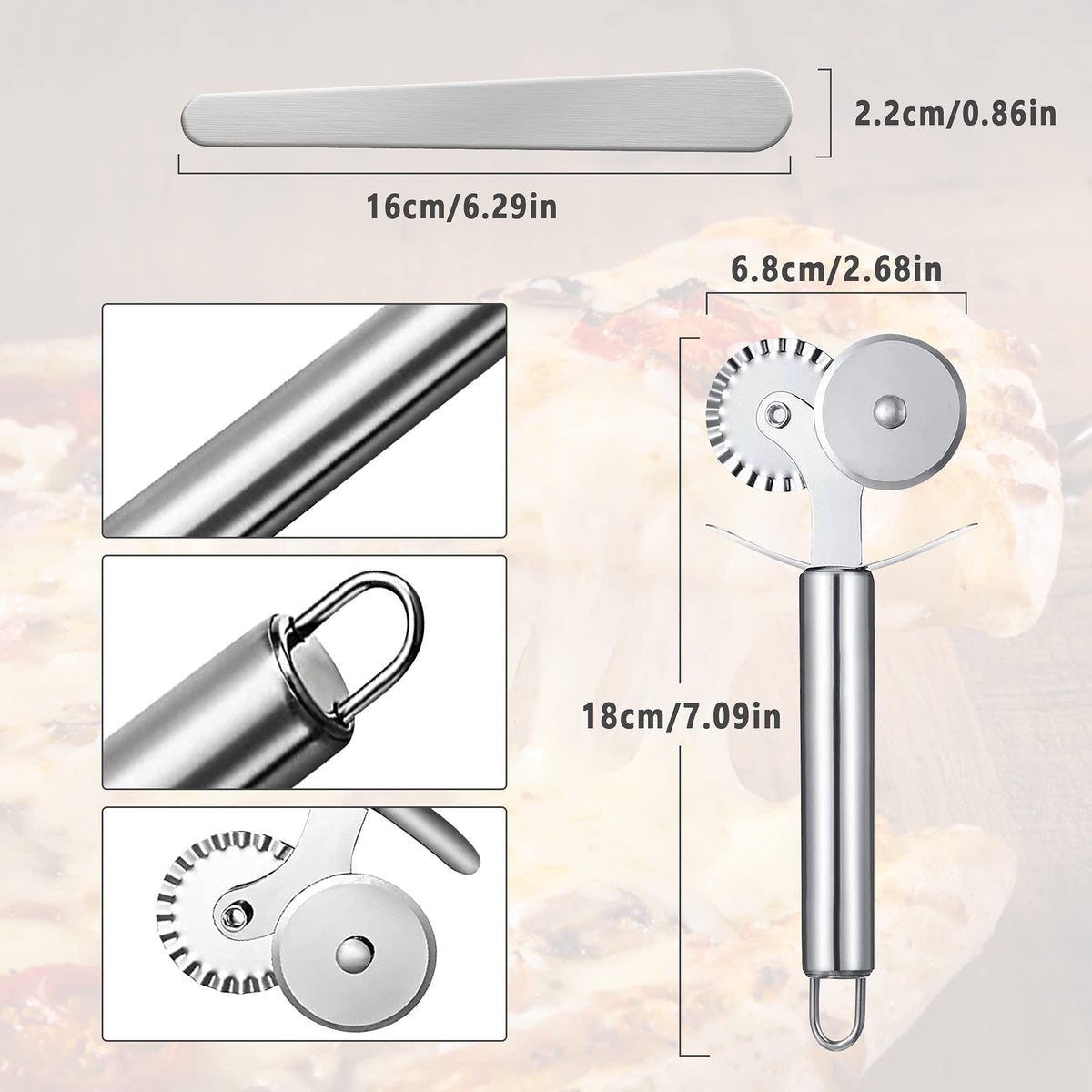 Worldity Ravioli Dumpling Mold, Food Grade Safe Dumplings Maker, Russian Pelmeni Maker with 37 Holes Double, Pastry Ravioli Wheel Cutter and Roller Pin for Making Dumplings Ravioli