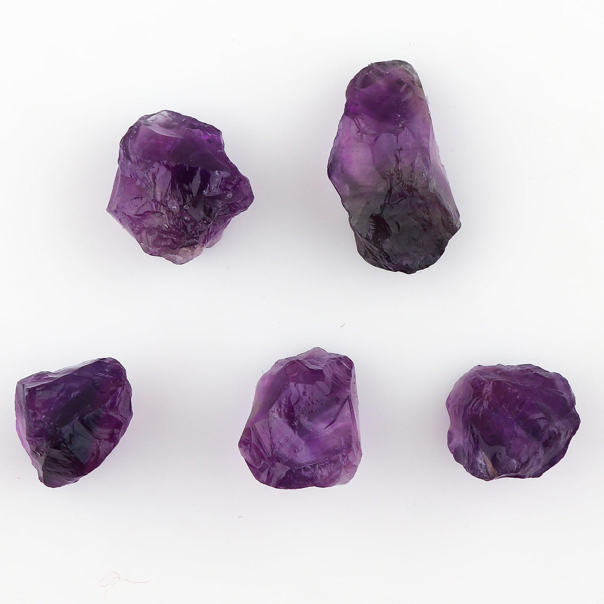 CRYSTALIS 5pcs Natural Big Purple Amethyst Loose Gemstone Wholesale Bulk Rough Jewelry Making Supply, Chakra & Healing Raw Stones, Wire Wrapping, DIY, Gem Collection [10-15mm]