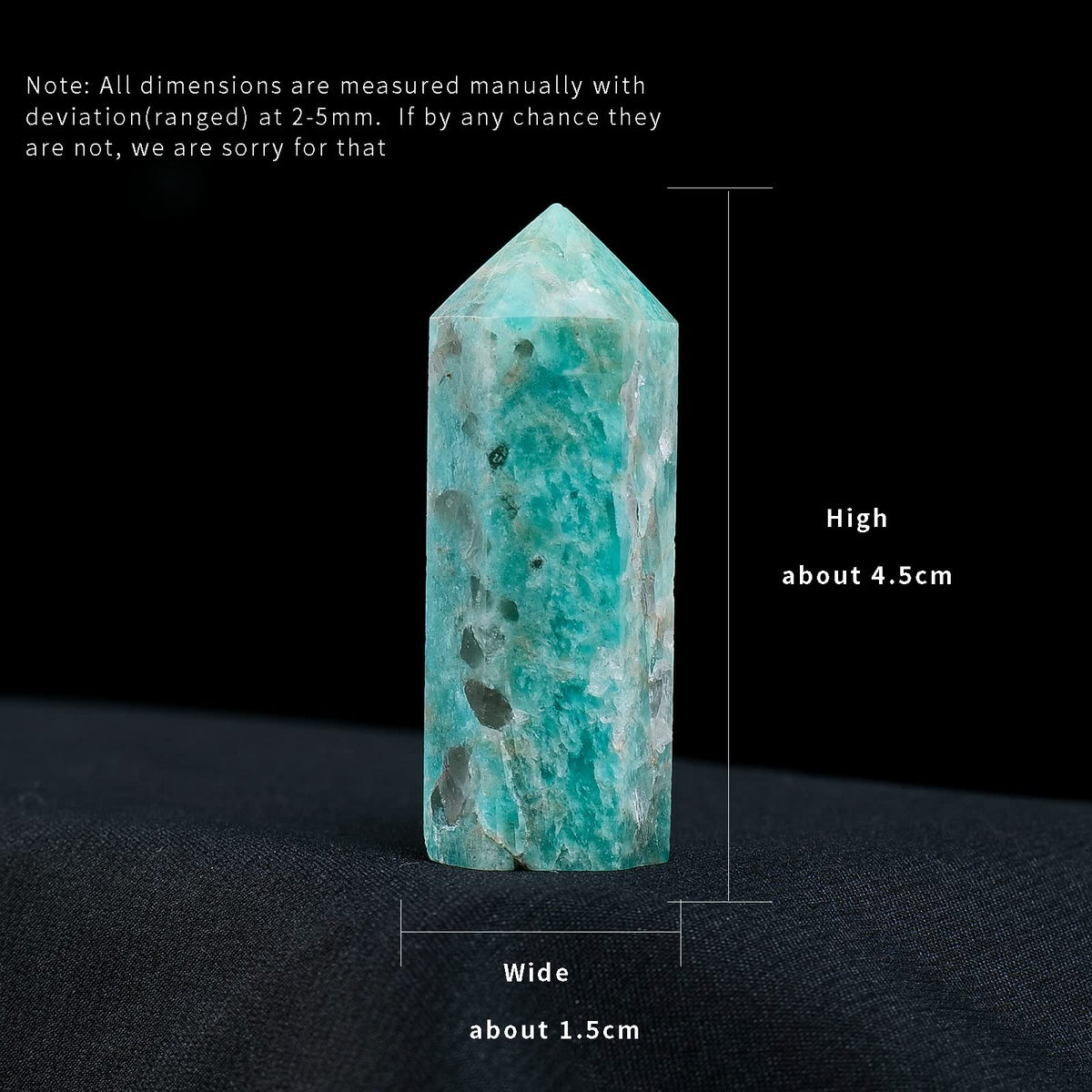 Apengshi Amazonite Natural Healing Crystal Tower 1.57-1.96in(4-5cm) Faceted Single Point Chakra Crystal Stone Meditation Home Decor Collection Gift