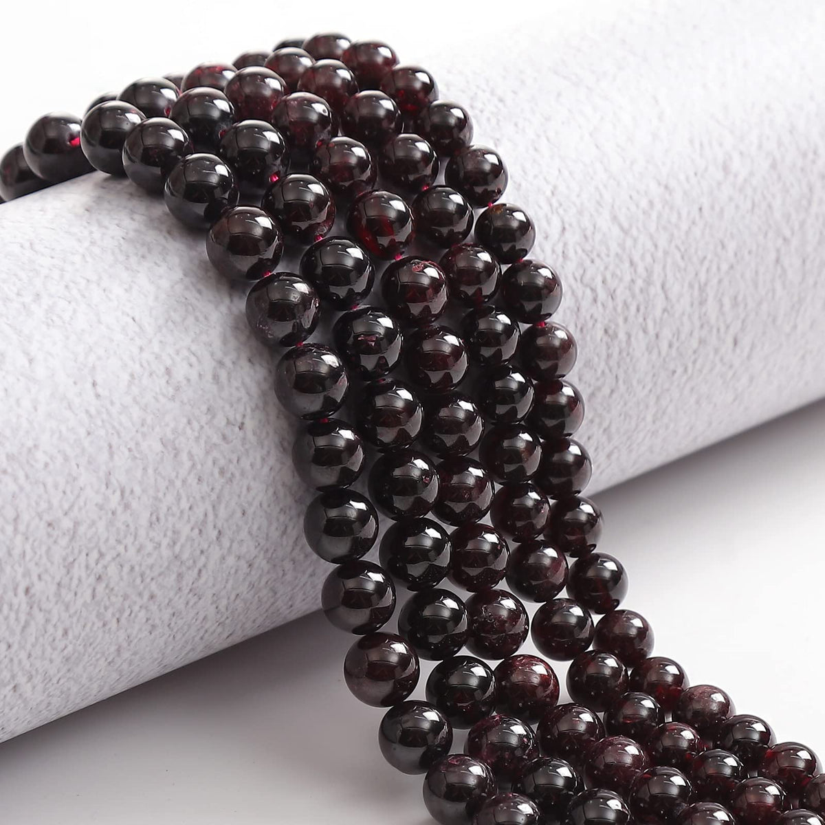 35pcs 10mm Natural Stone Beads Red Garnet Beads Energy Crystal Healing Power Gemstone for Jewelry Making, DIY Bracelet Necklace