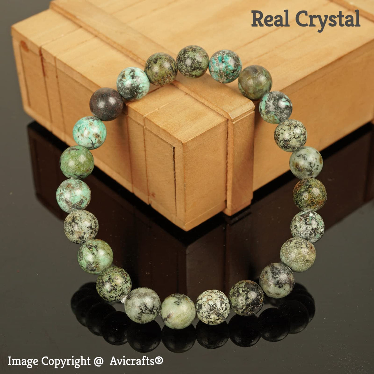 Avicrafts Turquoise Bracelet African Turquoise Jasper for Women Gift for Her Women Men Bracelet Yoga Bracelet