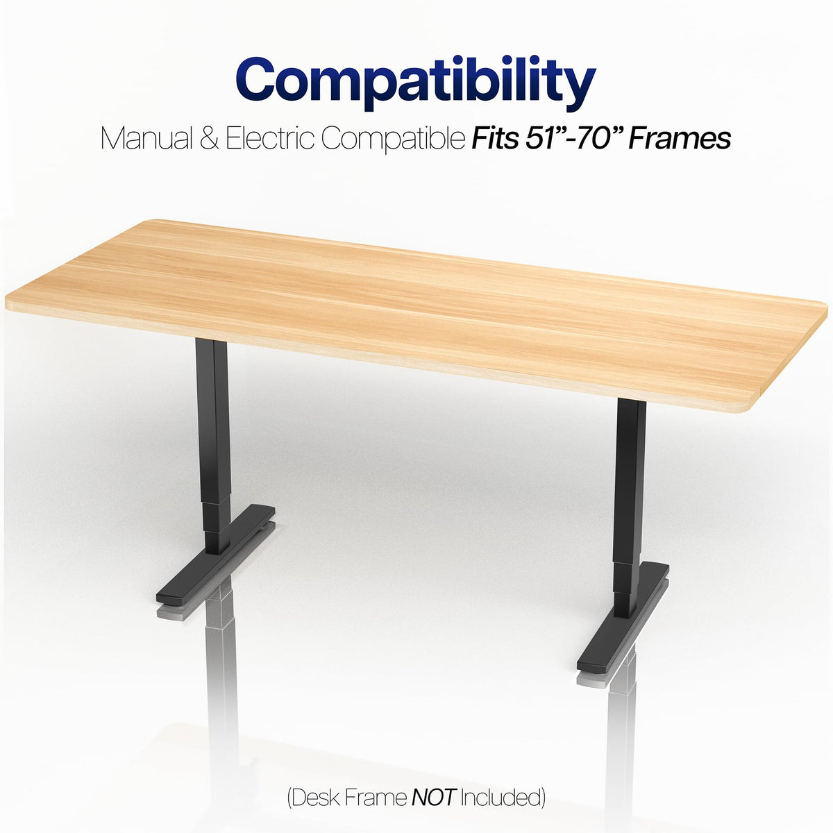 VIVO Light Wood Universal 71 x 30 inch Solid One-Piece Table Top for Standard and Sit to Stand Height Adjustable Home and Office Desk Frames, DESK-TOP71C