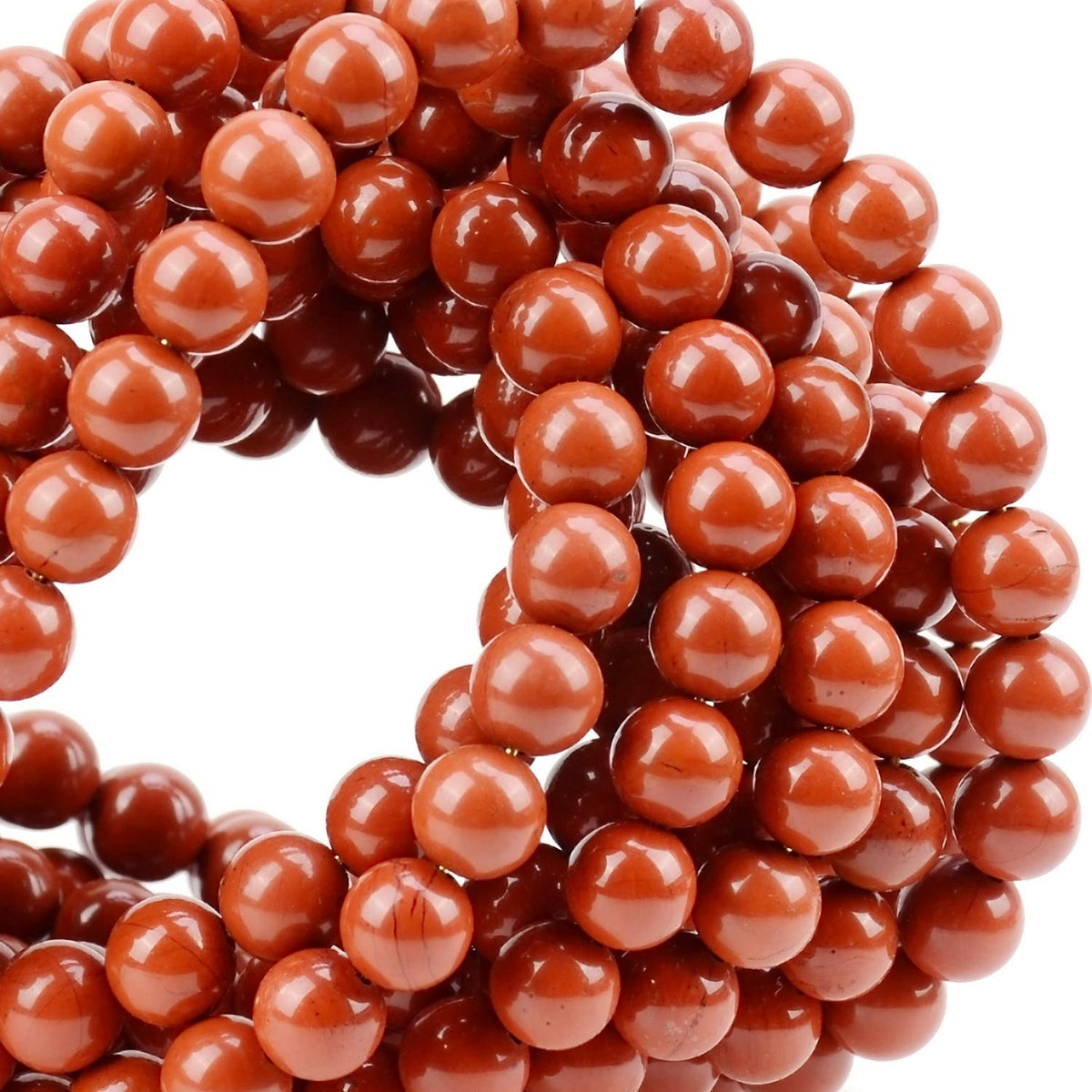 80Pcs Natural Crystal Beads Stone Gemstone Round Loose Energy Healing Beads with Free Crystal Stretch Cord for Jewelry Making (Red Jasper, 10mm)