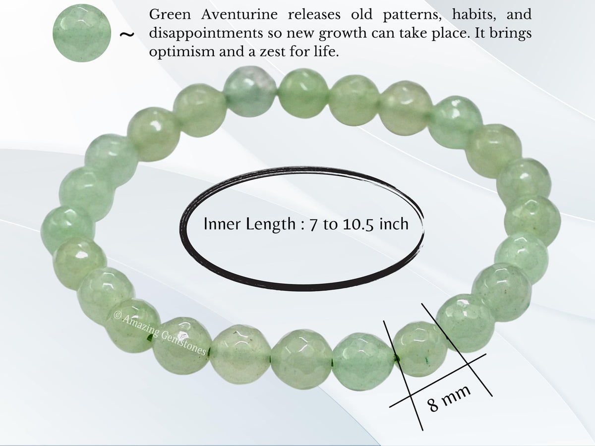 Amazing Gemstone Green Aventurine Bracelet for Women - Chakra Mens Bracelet Protection Crystals and Healing Stones - Blessing Bracelet Spiritual Meditation Gift Christmas Stocking Stuffers