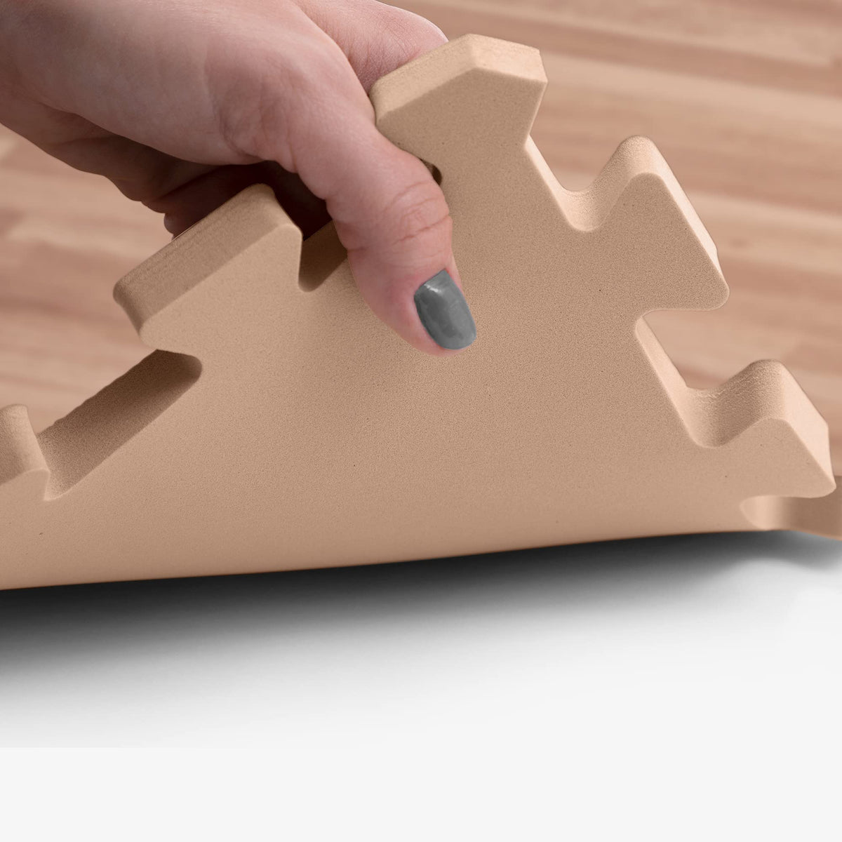 IncStores Premium Soft Wood Print Foam Flooring Tiles | Interlocking Foam Tiles for Home, Gym, Training and Yoga | 3/8" - Textured Maple, 144 Square Feet
