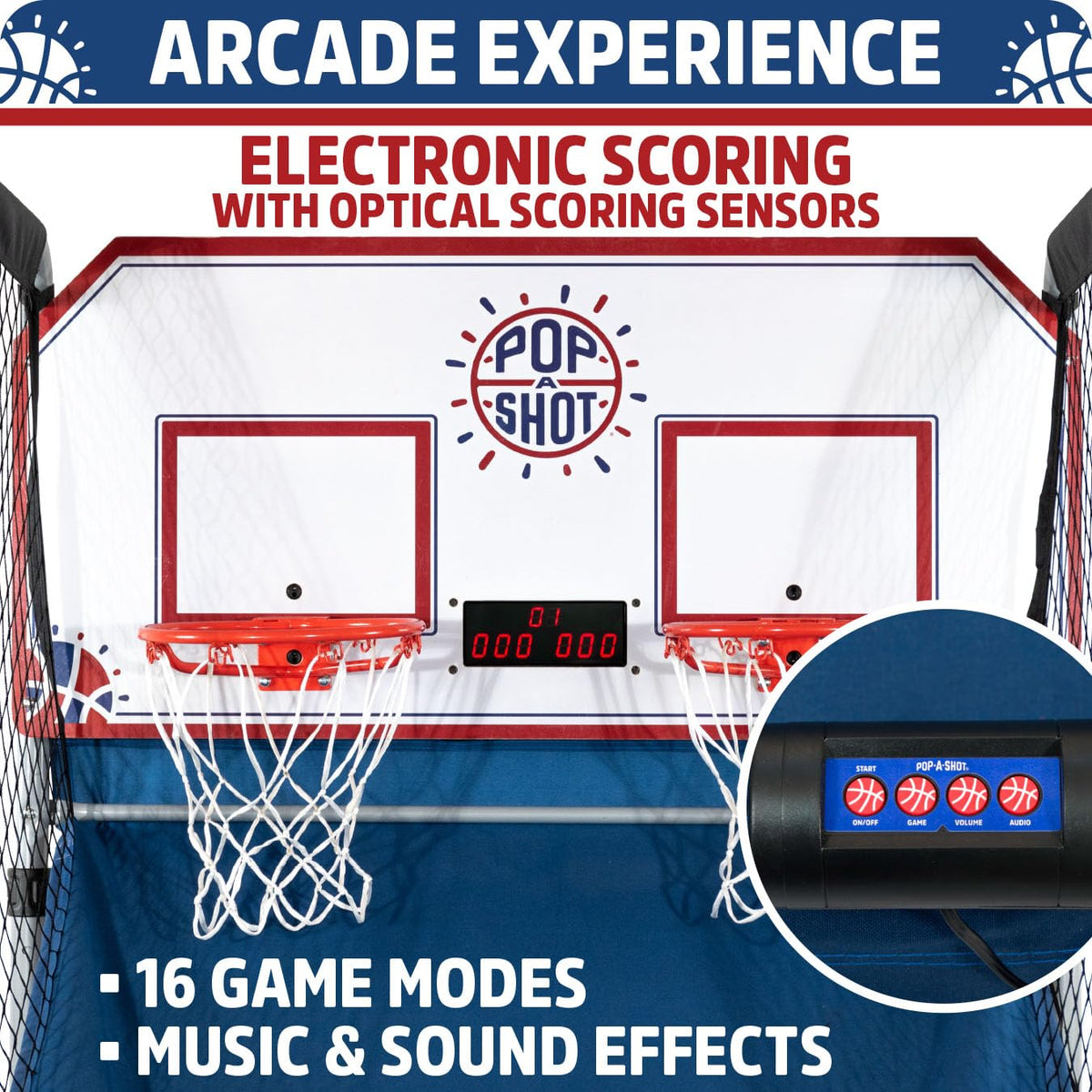 Pop-A-Shot Official Home Dual Shot Basketball Arcade Game - Blue (Blue)