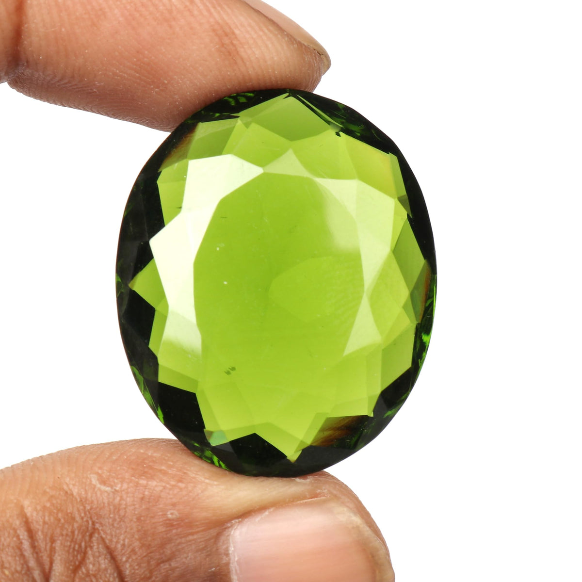 REAL-GEMS Natural Brazilian Green Amethyst Loose Gemstone Brilliant Oval Cut 58.15 Ct Translucent Crystal for Jewelry Making