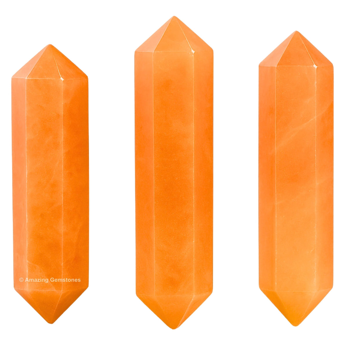Amazing Gemstone Red Aventurine Crystal Points Bulk Healing Crystals - Pack of 3 Double Terminated Healing Wand Point Bulk Crystals for Crafts, Crystal Grid, DIY Work - Premium Crystals