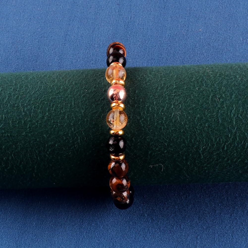 KSQS Healing Stone Bead Bracelet for Women, Natural Gemstones Balance Protection Bracelet, Spiritual Crystal Beads Bracelet Anxiety Relief with Meaning Card(#19)