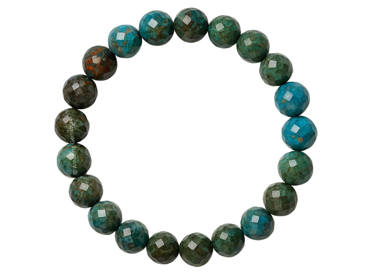 Amazing Gemstone Chrysocolla Bracelet for Women - Chakra Mens Bracelet Protection Crystals and Healing Stones - Blessing Bracelet Spiritual Meditation Gift Christmas Stocking Stuffers