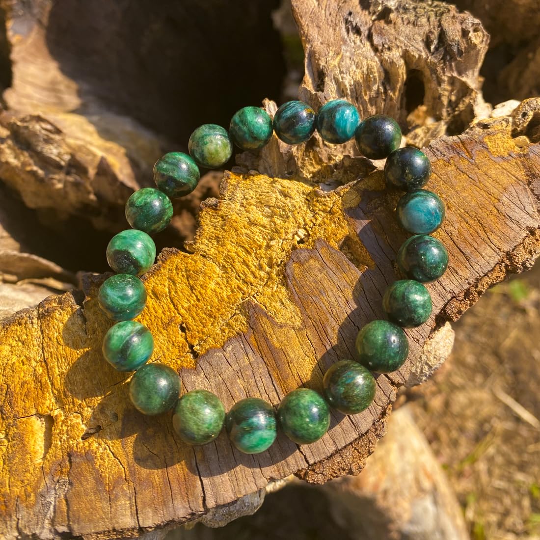 10mm Emerald Bracelet | Natural Green Heart Chakra Crystal Beads - Handmade Gemstone Meditation Bracelet for Abundance & Love & Luck | Beading Tool Kit - Fits for 7-8 inch Large Wrist Size