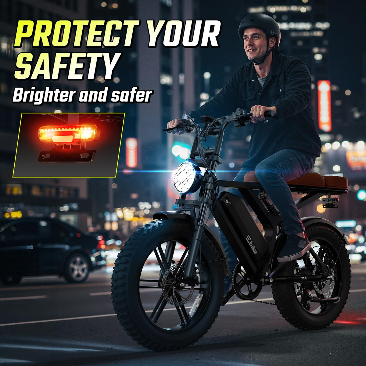 SISIGAD Electric Bike for Adults, Peak 1500W Motor, Range 70Miles, Fat Tire 20" Retro Ebike, 48V 15Ah Removable Battery, 7-Speed E Bike for City Commuting, Off-Roading, Mountain, UL 2849 Dark Black
