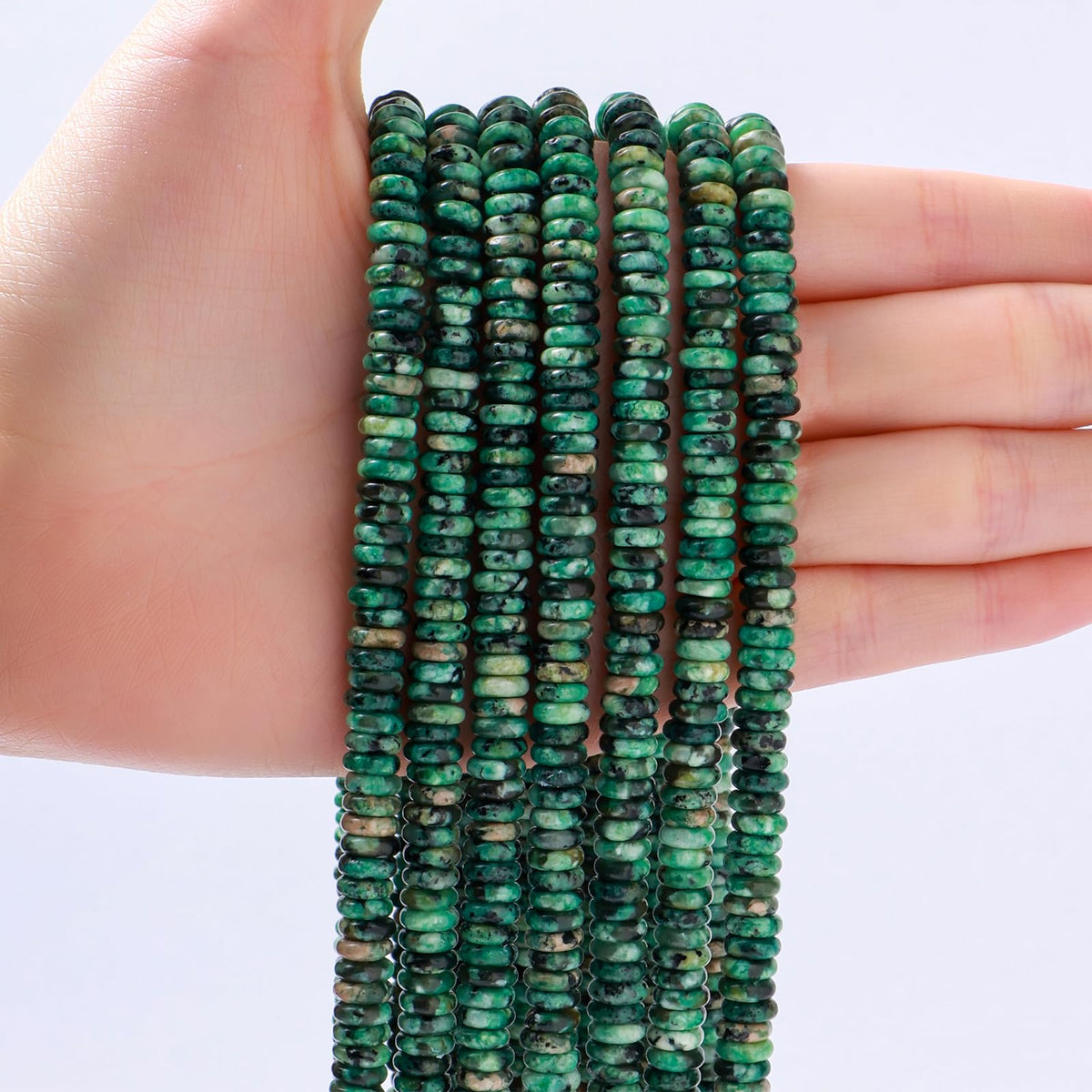 Natural African Turquoise Disk Stone Spacer Beads 6x2mm 38cm/str Flat Rondelle Loose Semi Gemstone Caps for Making Bracelets Necklace