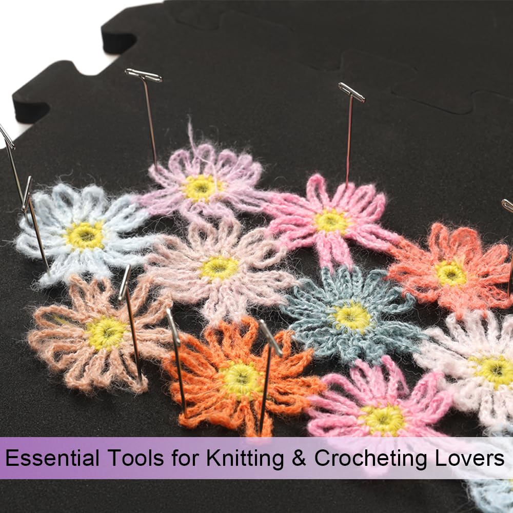 ELSIER Interlocking Blocking Mats, 12”x12”, 9 Pack, Knitting Blocking Mats, Crochet Blocking Board, Blocking Mats for Knitting & Crochet Projects