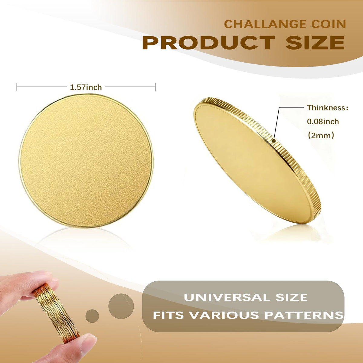 20PCS Brass Coin Blanks 40mm Diameter 2mm Thickness Laser Engravable Coins for DIY Customization Personalized Gifts Challenge Coins Memorial Projects