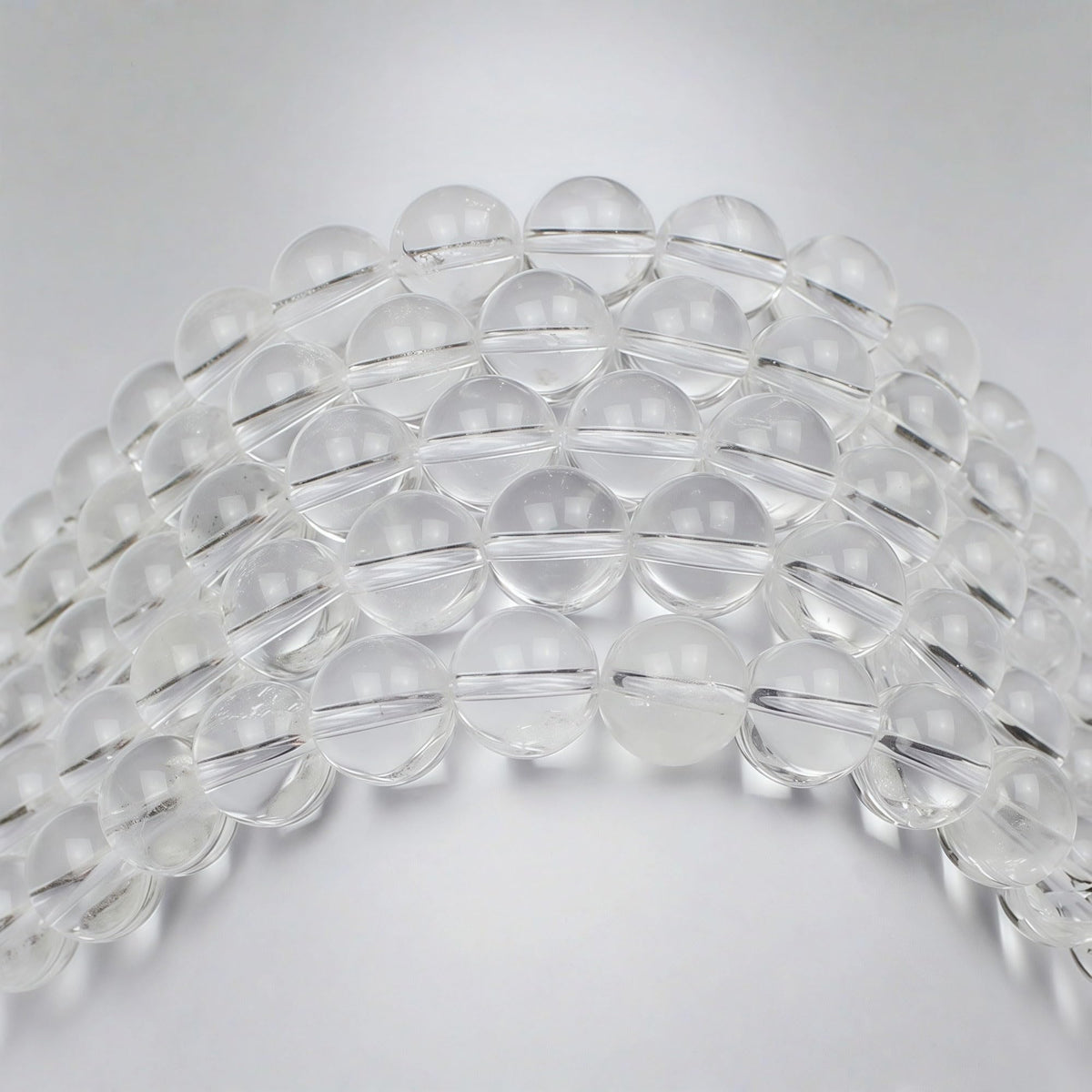 MJDCB 7A Natural White Clear Quartz Round Beads Gemstone Beads for DIY Necklace Bracelat Jewelry Making Strand 15" (8mm)