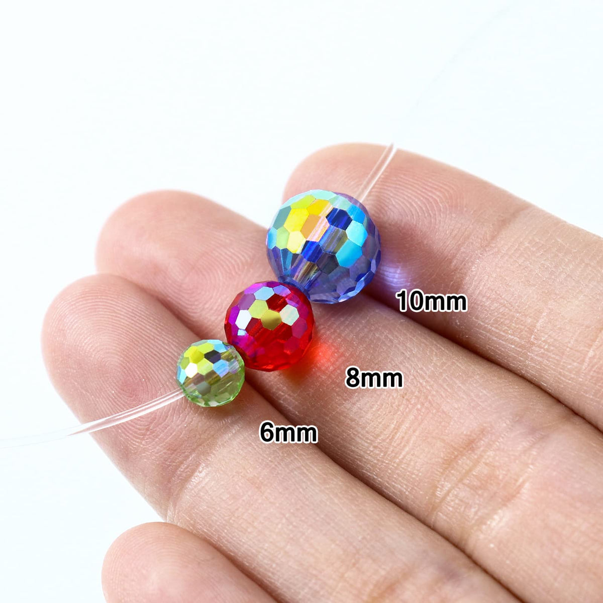Dowarm 10MM Round Crystal Beads for Jewelry Making, Crystal Paradise Faceted Crystal Glass Beads for Crafts Bracelet Wind Chimes Suncatcher, #5003 Rondelle Spacer Beads, Loose Gemstones, 50PCS