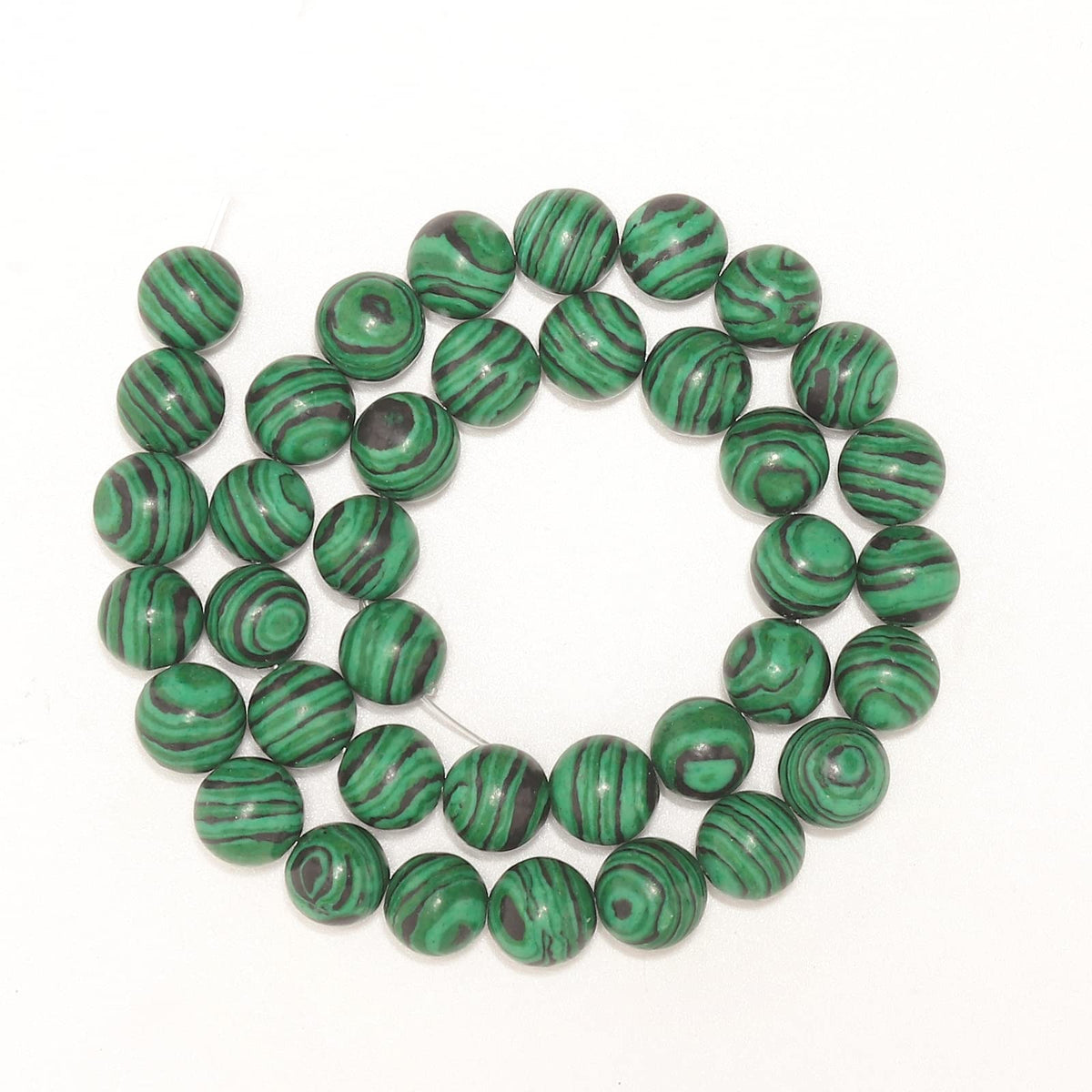 60pcs 6mm Malachite Loose Beads for Jewelry Making, Natural Semi Precious Beads Round Smooth Gemstone Spacer Beads Charms for Necklaces Bracelets
