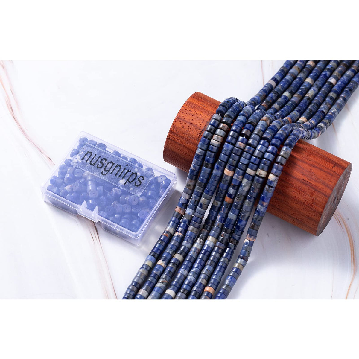 Natural Blue Sodalite Stone Spacer Beads 6x3mm 38cm/str Flat Round Loose Semi Gemstone Caps for Making Bracelets Necklace