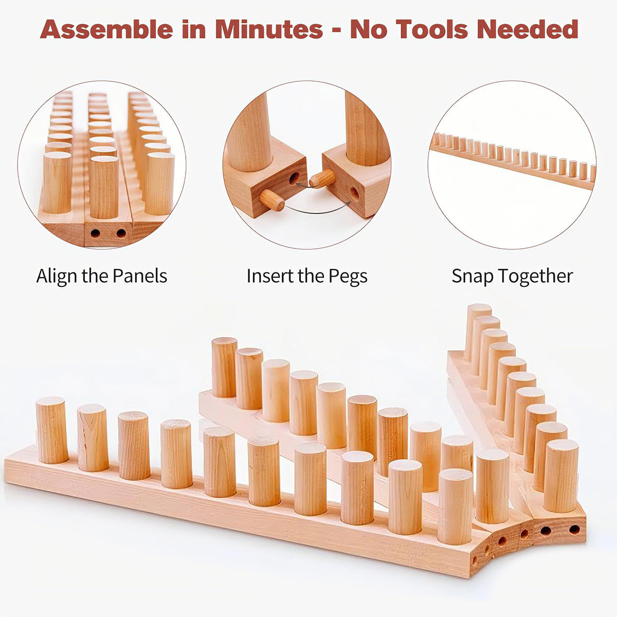 46 Inch Chunky Knitting Blanket Loom - Wooden Knitting Loom Frame for Hand, Thick Yarn Knitting Tools for Beginner, Foldable and Portable Chunky Blankets Extra Large Loom
