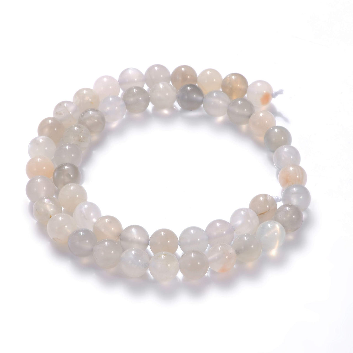 10mm Natural White Moonstone Gemstone Round Loose Beads Crystal Stone Bracelet Necklace Accessories Crafts for Jewelry Making DIY,1 Strand 15"