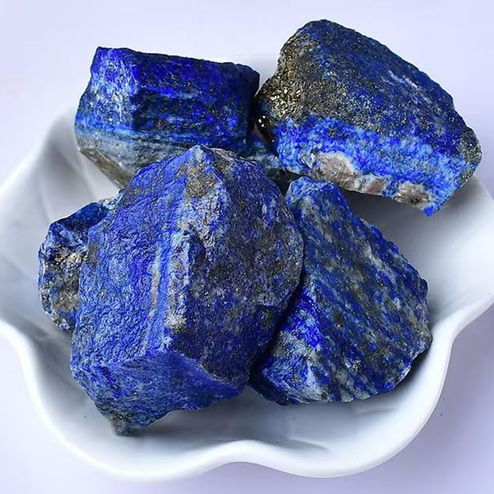 2PCS Natural Raw Stone Healing Crystals Bulk Healing Gemstones for Reiki Tumbling Fountain Rocks Meditation Garden Home Decor (Lapis Lazuli)