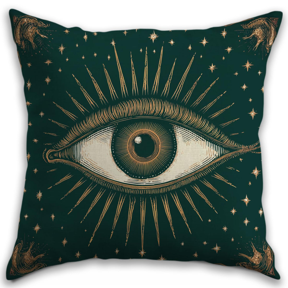 RBAFAO Gothic Floral Throw Pillow Cover, Darkly Elegant Floral Decorative Pillow Spooky Tiki Skull Flower Motif, Witchy Art Deco Pillowcase Cushion Cover for Bed Sofa Living Room (Green, 18x18inches)
