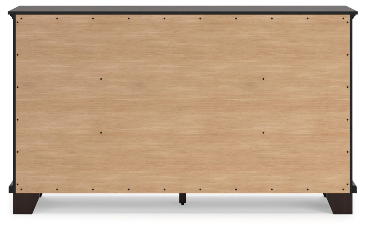 Signature Design by Ashley Covetown Contemporary 7 Drawer Dresser with Safety Stop for Bedroom, Dark Brown