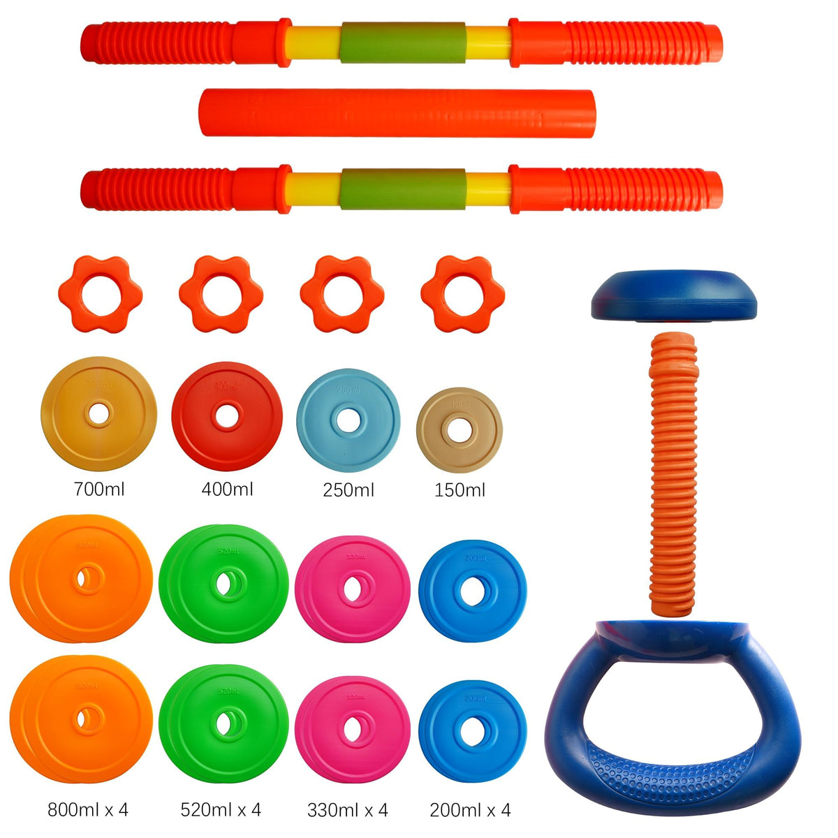 Sepco Kids Weight Set Adjustable Toddler Workout Toy Equipment Barbell Dumbbell Kettlebell for Pretend Play Exercise & Fitness Toy