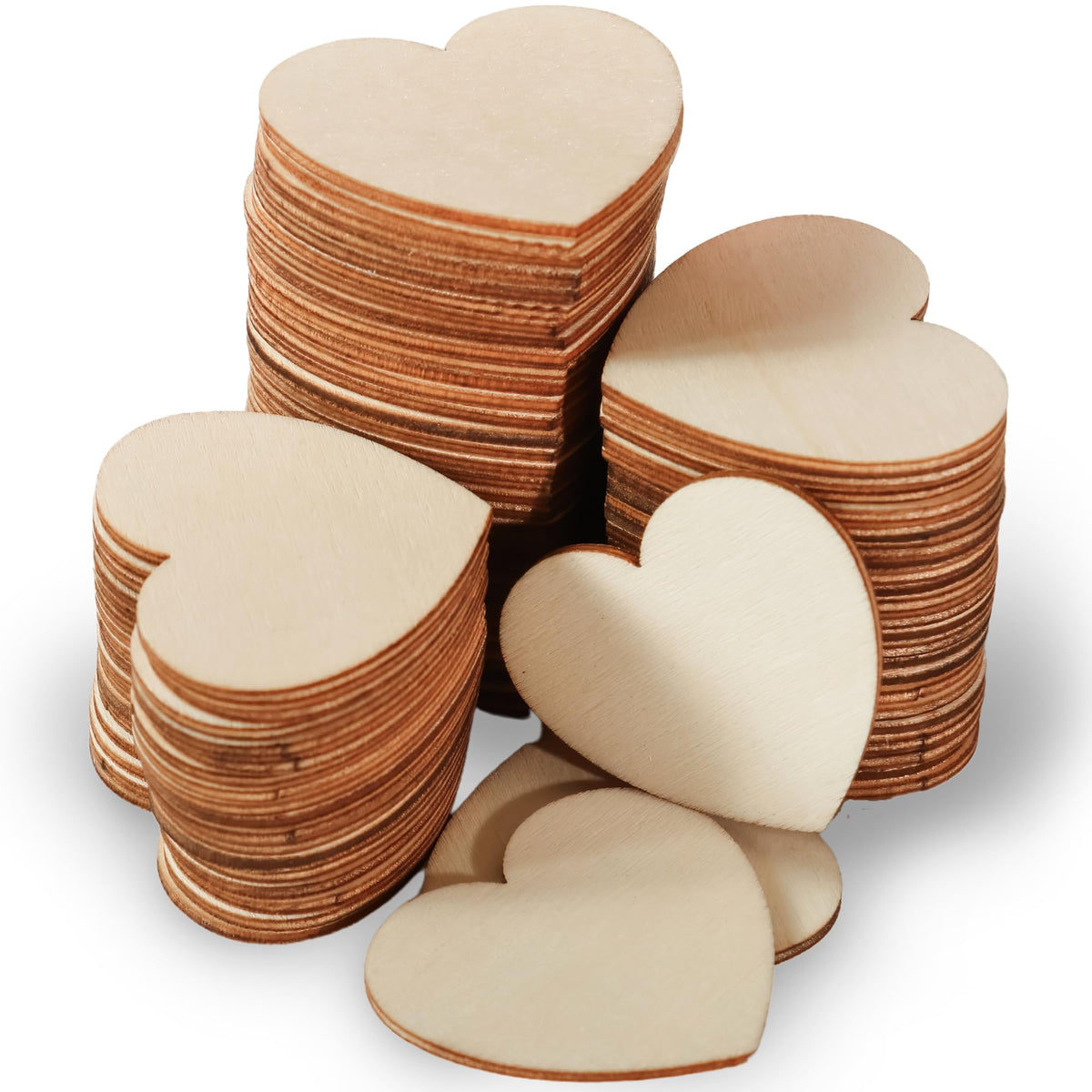 Kate Aspen Wooden Hearts for Guest Book (Set of 75) Wedding Guestbook Alternative Drop Box Hearts, Unfinished Wood Shapes for Crafts