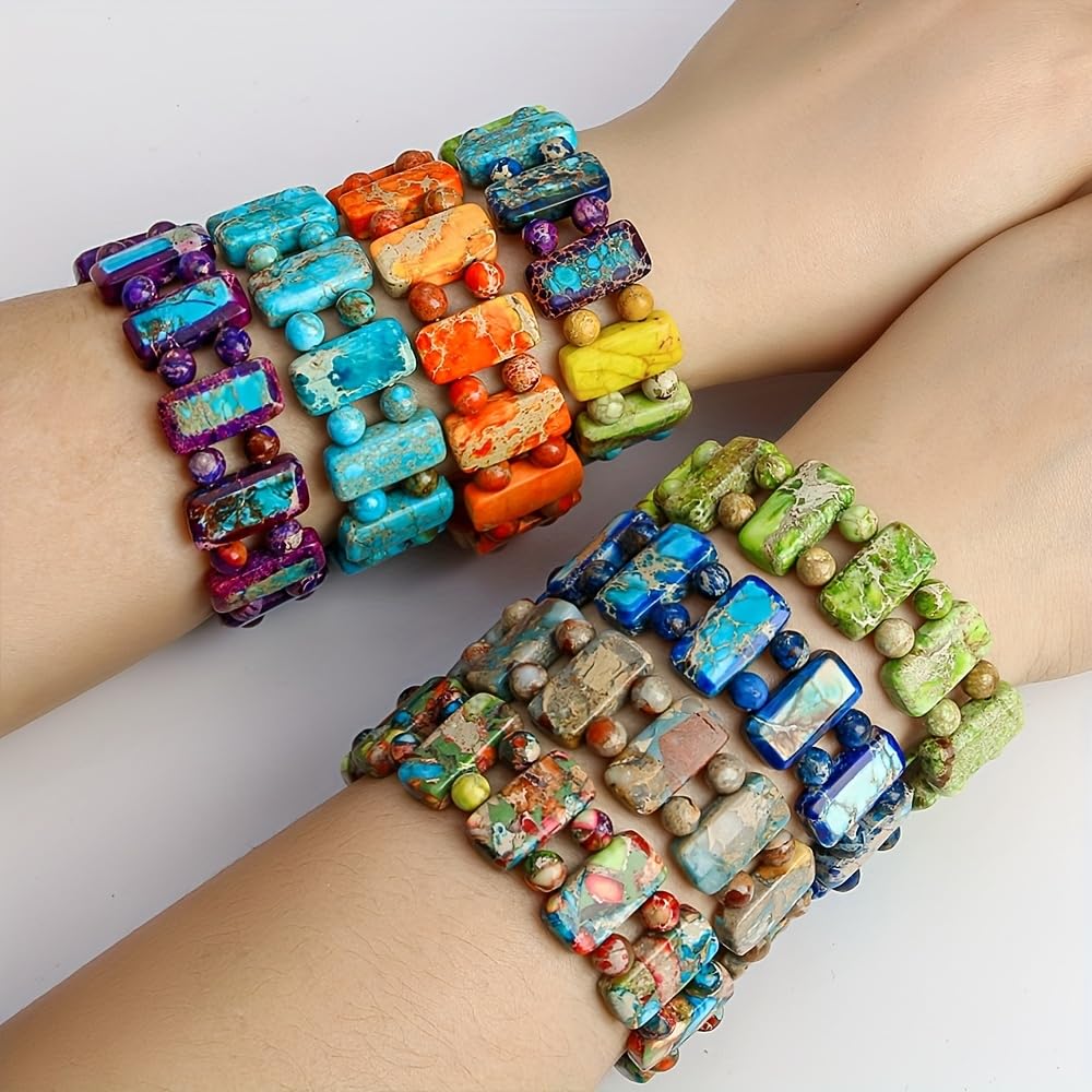 Yomisa Chakra Bracelets for Women,Healing Meditation 7 Chakras Stone Beaded Bracelet for Womens,Natural Handmade Boho Friendship Bracelets Bohemian Western Jewelry Rainbow Stretch Bead Bracelet Gifts