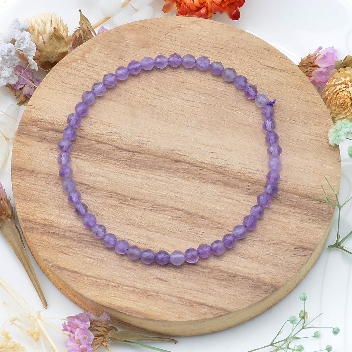 MASSIVE BEADS Natural Genuine Gemstone Beads Healing Crystal Chakra Reiki Jewelry Faceted Round Beads Bracelets (Amethyst, 3mm)