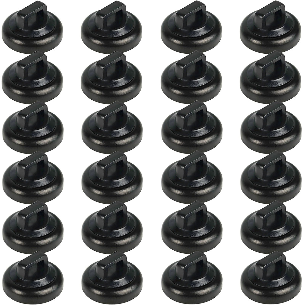 CANAANIN Magnet Zip Tie Mount Magnetic Zip Ties Mount Clips Base Holder Strong Multipurpose Wire Cable Holder Mount Wire Clips Management for Home Office Marine Electrical Wiring (Black, 24 Piece)