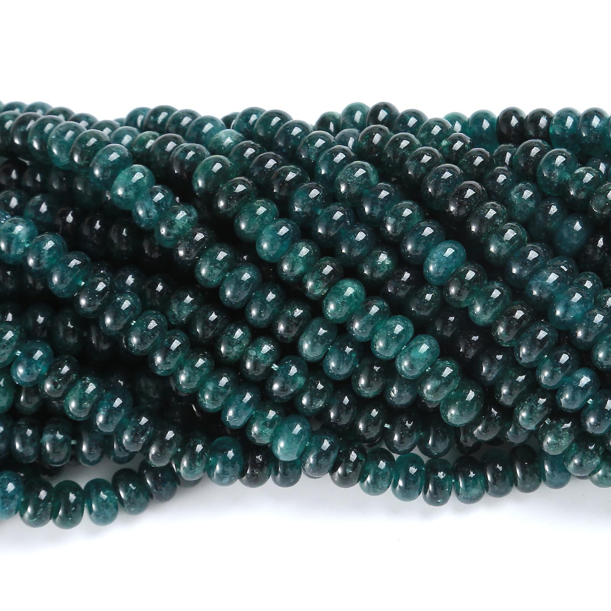 76pcs 5x8mm Natural Stone Dark Blue Jade Rondelle Spacer Loose Beads Abacus Disk Stone Round Loose Gemstone Beads for Jewelry Making DIY Bracelet Necklace