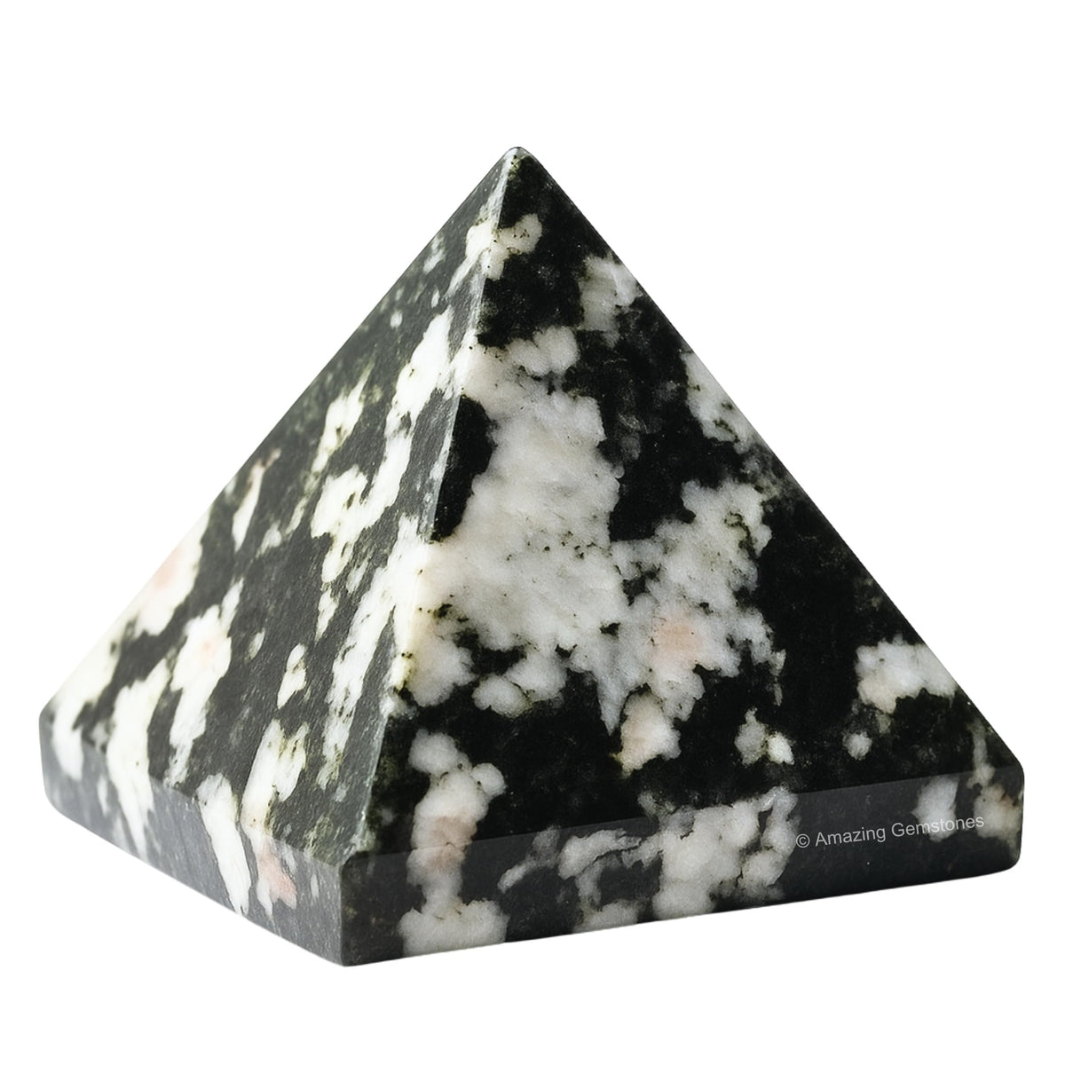 Amazing Gemstone Black and White Tourmaline Pyramid Crystal Healing Stones - 1.5" Great Pyramid Figurine of Natural Stone Pyramid for Meditation, Reiki, Chakra Balancing and Crystal Pyramids Grid
