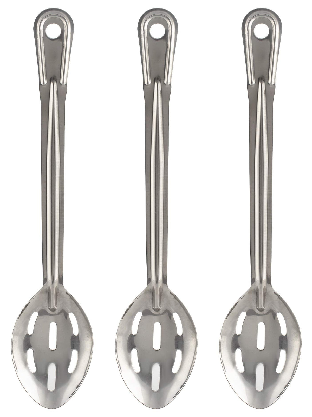 Perforated Stainless Steel Spoon - Serving Slotted Spoons for Restaurant - Large Metal Commercial Tablespoon for Cooking 3 Pcs