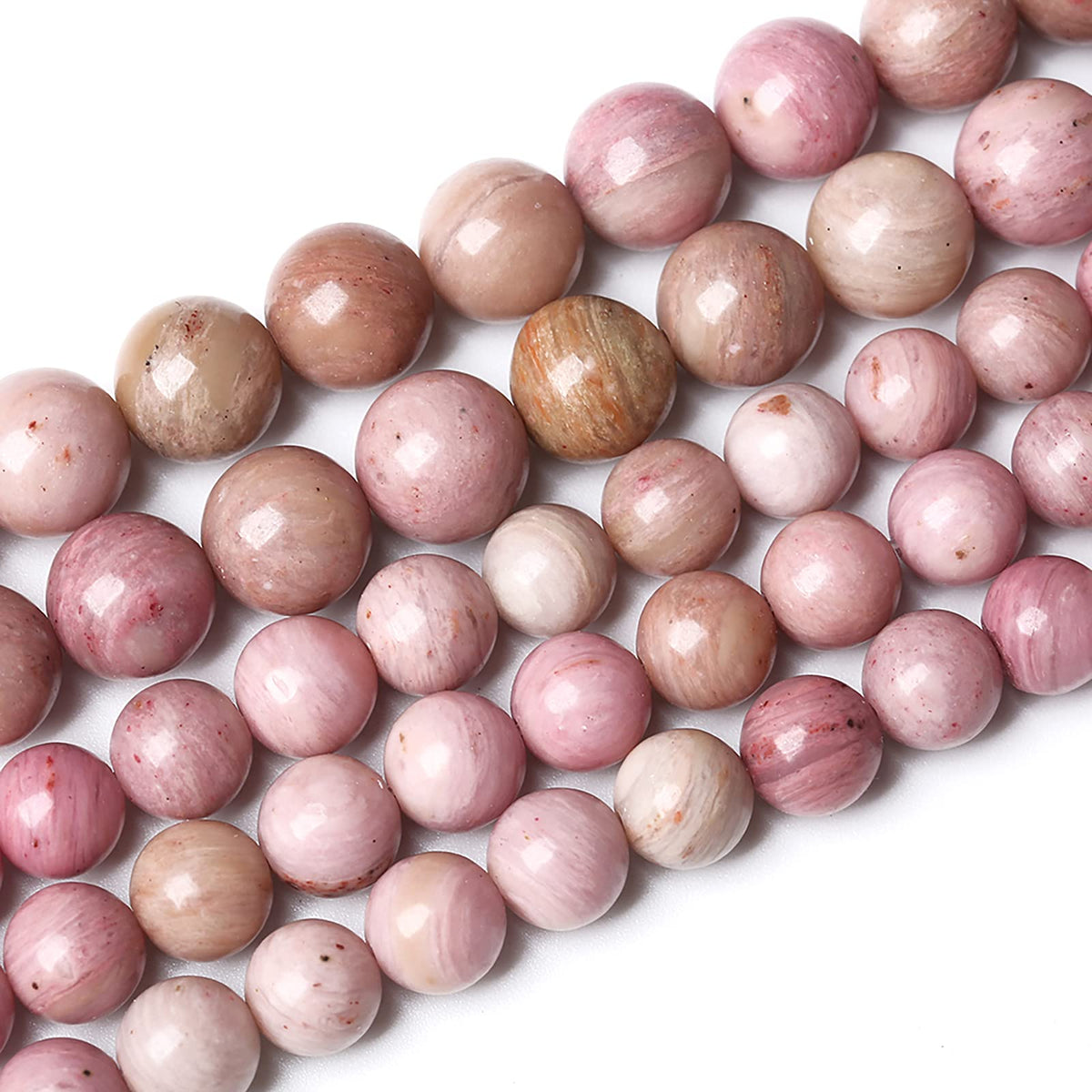 36PCS 10mm AAA Natural Pink Rhodochrosite Beads Stone Round Loose Beads for Jewelry Making DIY Bracelet Necklace 15 Inch,Energy Stone Healing Power (10mm, Rhodochrosite)